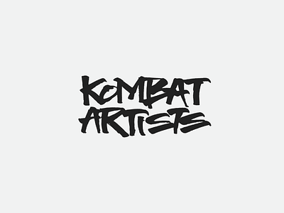 Kombat Artists ai branding brush brush type graffiti handwriting illustration lettering logo logotype paint brush vector