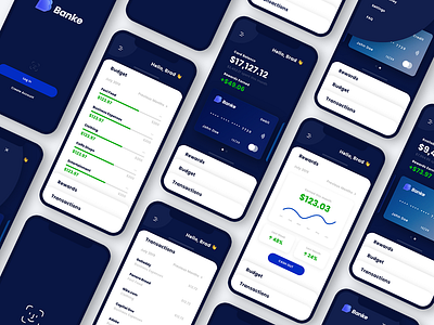 Banking App Screens bank banking banking app finance finance app mockup ui ui kit uiux ux kit wallet wallet app