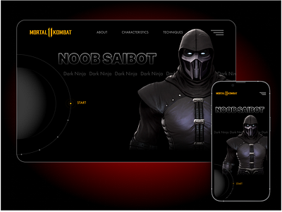 Mortal Kombat/Noob Saibot UI Design design digital figma mobile design mortal kombat ui uiux ux web design web interface