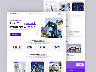 landing page for a real estate company website design