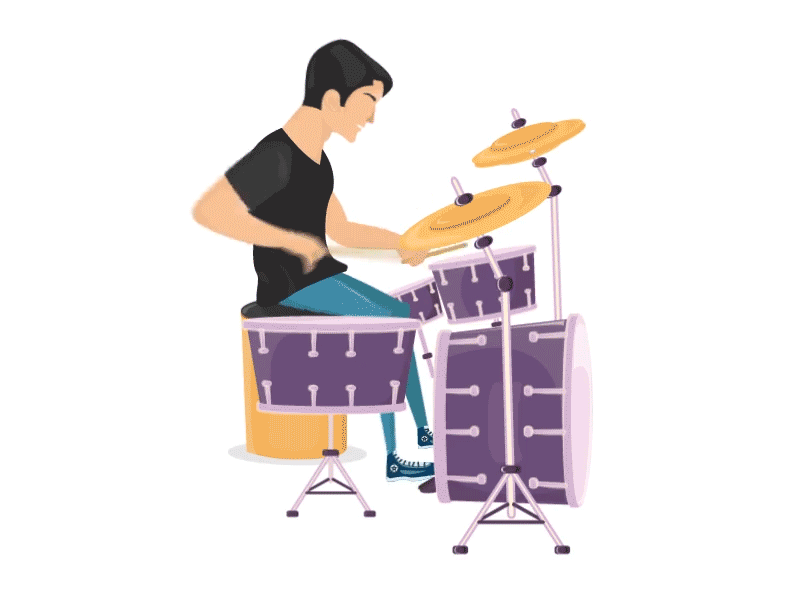 Whiplash_Drummer after animation drummer drums effects gif illustrations motion whiplash