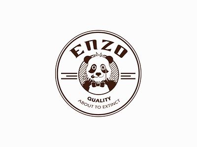 ENZO logo brand branding cafe icon logo panda restaurant simple