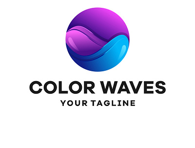 color waves branding design icon illustration logo typography