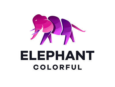 elephant colorful branding design icon illustration logo typography