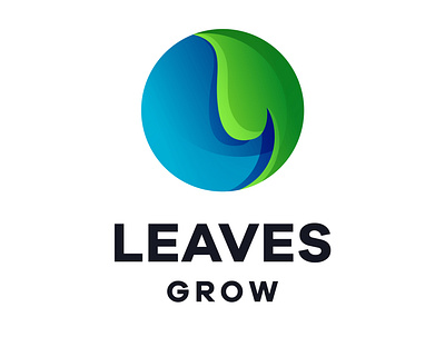 leaves grow branding design icon illustration logo typography vector