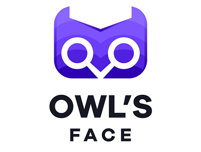 owl's face branding design icon illustration logo typography vector