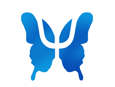 Psi Butterfly blue butterfly delta phi lambda design graphic design icon illustration logo novice procreate psi