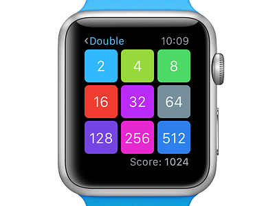 Double Game for Apple Watch 2048 apple clean game interface ios ui ux watch