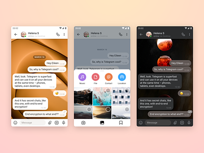 Telegram Contest android clean interface material messenger social telegram ui ux