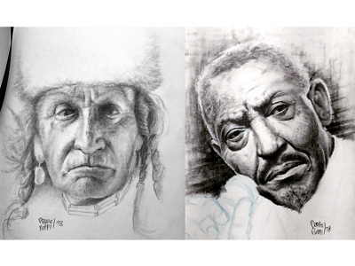 Sketchbook - portraits charcoal illustration portrait