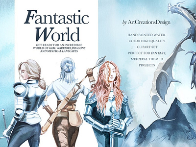 Watercolor Fantastic World Clipart