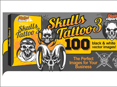 Skulls Tattoo 3 - 100 vector images 3d animation app branding brushes bundle collection design font graphic design icon illustration logo motion graphics photoshop serif typography ui vector watercolor