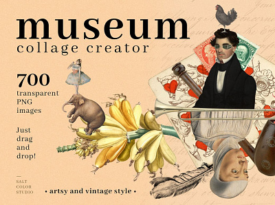 Museum Collage Creator 3d animation app branding collage creator design graphic design icon illustration logo motion graphics museum ui