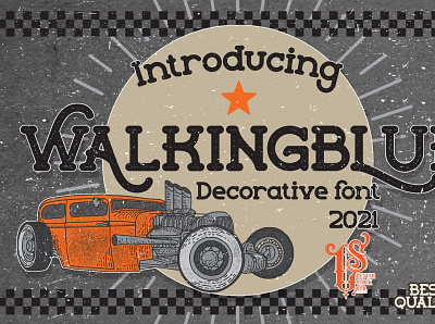 Walkingblue - Retro Rough Font 3d animation app branding design graphic design icon illustration logo motion graphics retro rough font ui walkingblue