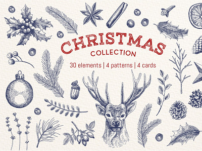 Christmas Hand Drawn Collection 3d animation app branding christmas collection design graphic design hand hand drawn icon illustration illustrations logo motion graphics ui