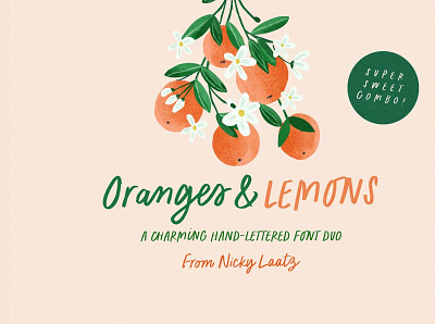 Oranges & Lemons Font Duo 3d animation app branding design graphic design icon illustration logo motion graphics ui