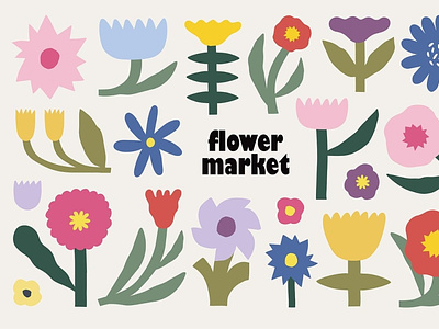 "FLOWER MARKET" Graphics Collection 3d animation app branding design graphic design icon illustration logo motion graphics ui