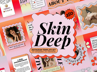 Skin Deep IG Template Kit 3d animation app branding deep design graphic design icon illustration logo motion graphics skin template template kit ui