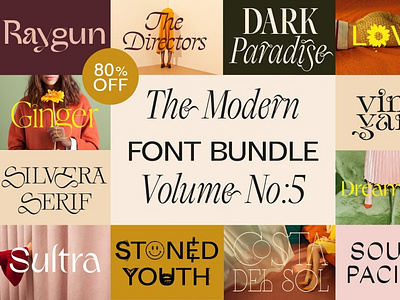 The Modern Font Bundle Vol.5 80% OFF