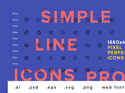 Simple Line Icons Pro 3d animation app branding design graphic design icon illustration logo motion graphics simple line icons pro ui