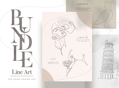 BUNDLE Line Art and illustrations 3d animation app branding design graphic design icon illustration logo motion graphics ui