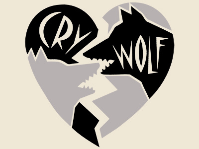 Dribble crywolf design graphic silkscreen valentine vector