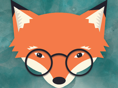 Small Fox animal cute design digital drawing fox glasses graphic illustration