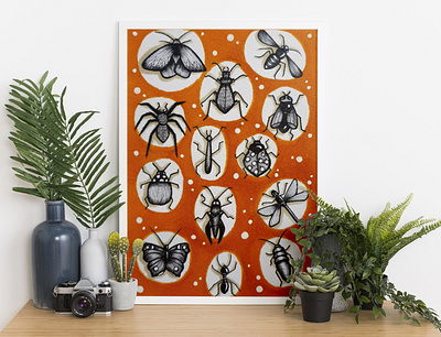 Love for Insects animal print background creepy patterns halloween halloween patterns hand drawn hand drawn illustration illustration insect insect love insect patterns insects line art line drawing nupura kirloskar pattern design patterns print design spooky patterns surface design