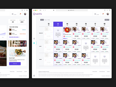 Nutrifix Employee Calendar calendar calendardesign dashboard design desktop employeedashboard interface nutrifix ui uidesign user ux uxdesign uxui web webplatform website