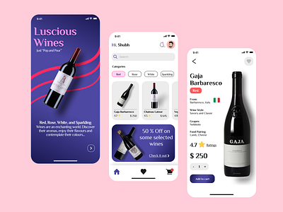 Wine App UI Concept app design ui ux