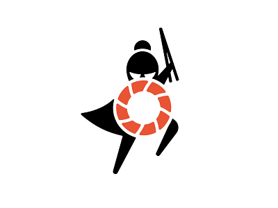 Sushi warrior logo