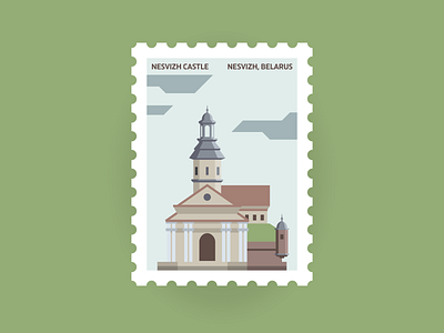 Nesvizh castle postage stamp