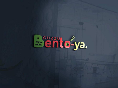 Japanese bento shop restaurant 3d branding graphic design logo