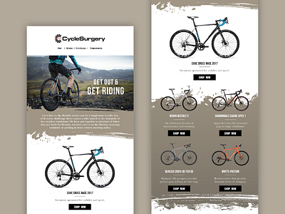 Cycle Surgery Email Newsletter creative design digital email graphics newsletter