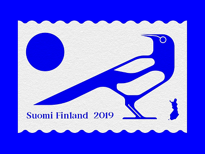 Postmark bird finland stamp graphicdesign illustration postmark stamp stamp design symbol