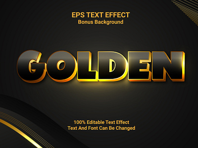 Golden Text Effect, vector EPS