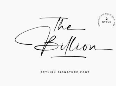 The Billion best font branding design font font design fonts graphic design handwriting handwritten font script font signature font