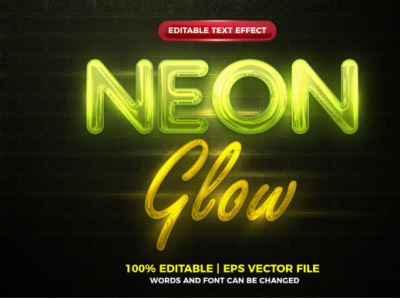 Neon Glow Text Effect design eps text effect graphic design neon effect neon text neon text efect text effect text style