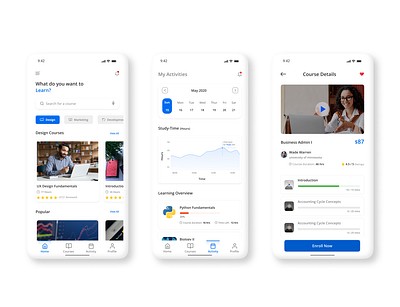 4our Study course page design education ui uiux