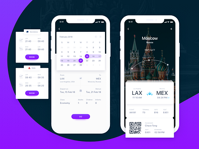 Flight Booking App air app dark flight interface iphone x travel ui