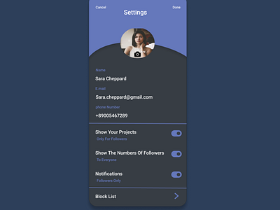 Settings Profile