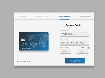 Credit Card Sheckout app design ui ux