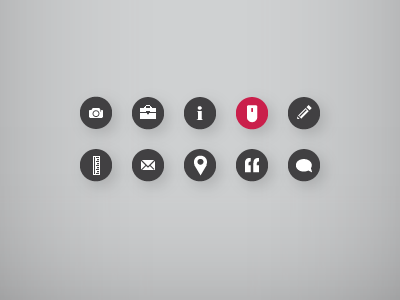Icon set for recent project icons