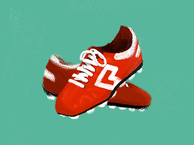 Soccer shoes footwear illustration red rough soccer texture