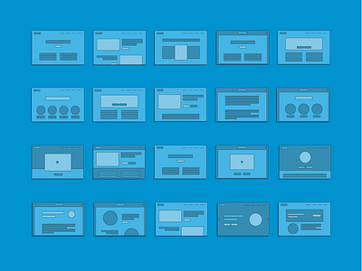 So many pages! blue layout layouts minimal monochromatic simplified website