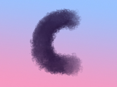 Cloudy C 36days c 36daysoftype brushes c cloudy gradient letter photoshop type typography