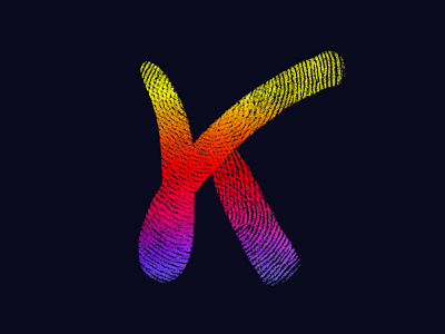 Kawabanga - 36daysoftype 36days k 36daysoftype colorful colors design fingerprint gradient illustration k letter type typography