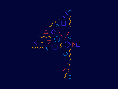 4-shaped 4 - 36daysoftype 36days 4 36daysoftype 36daysoftype04 colorful geometry number pattern shapes typography