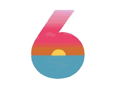 6 - 36daysoftype 36days 6 36daysoftype brushes illustration landscape sea sun sunset