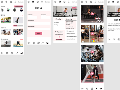 A Gym Application ui ux